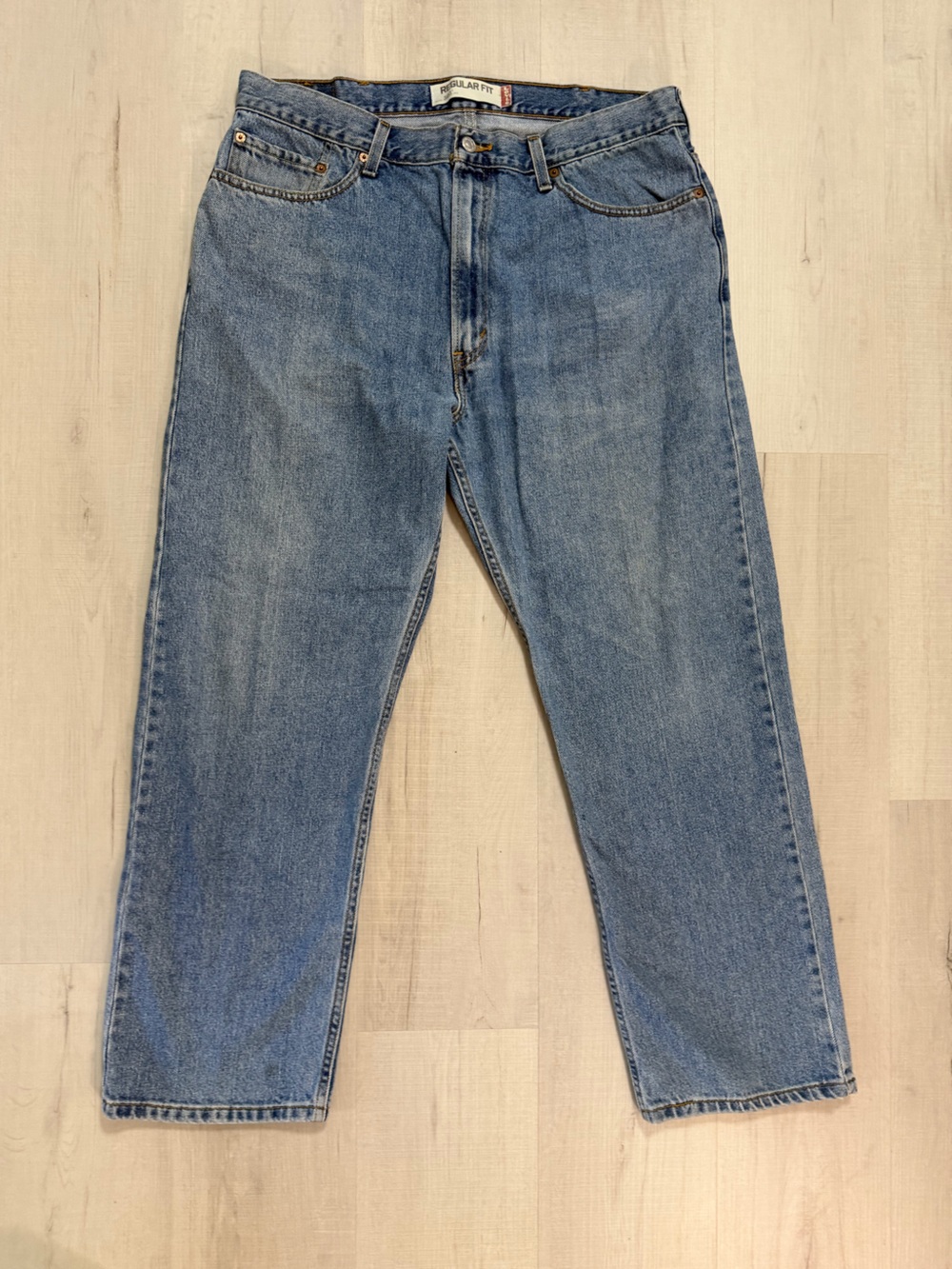 Levi's Straight Denim Jeans in Medium Blue Wash